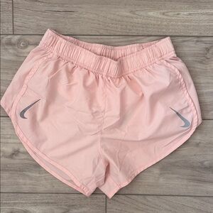 Nike Women's Light Pink Athletic Running Shorts with Reflective Swoosh SMALL